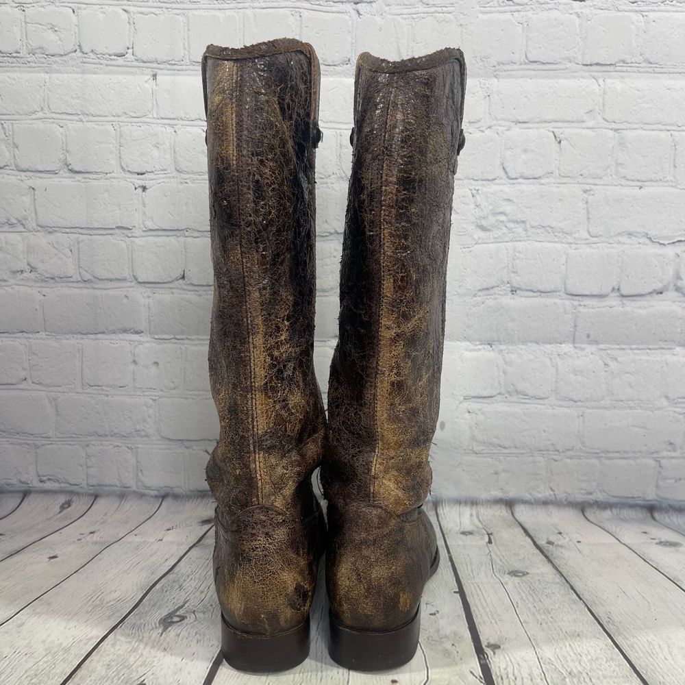 Frye Distressed Brown Ankle Boots - Picture 4 of 16